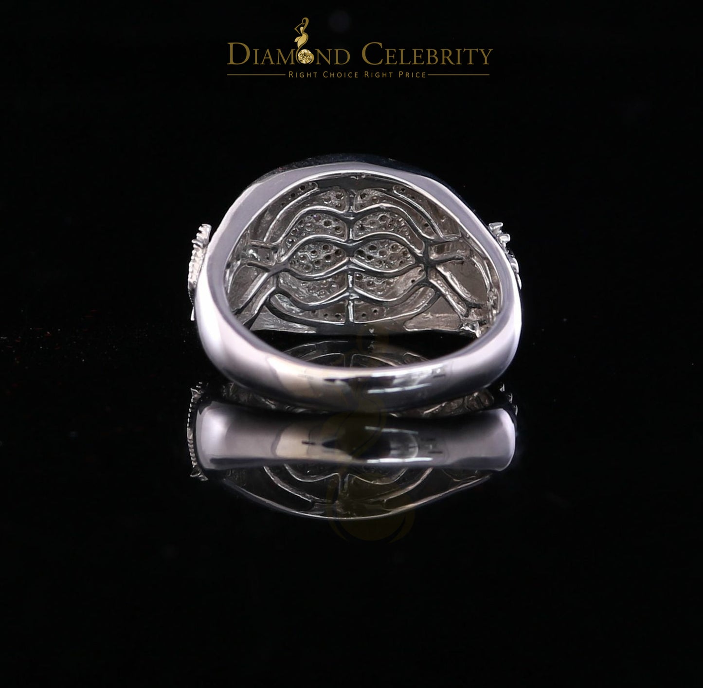 DiamondCelebritees 925 White Silver Masonic 0.50 CT Real Diamond Men's Engagement Big Ring Size 12