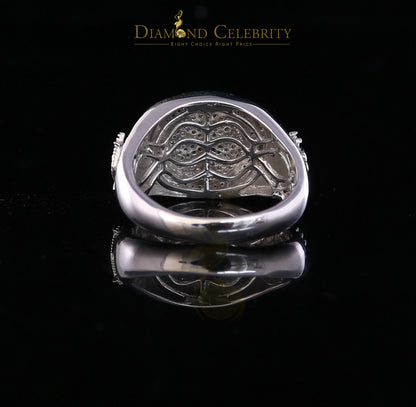 DiamondCelebritees 925 White Silver Masonic 0.50 CT Real Diamond Men's Engagement Big Ring Size 12