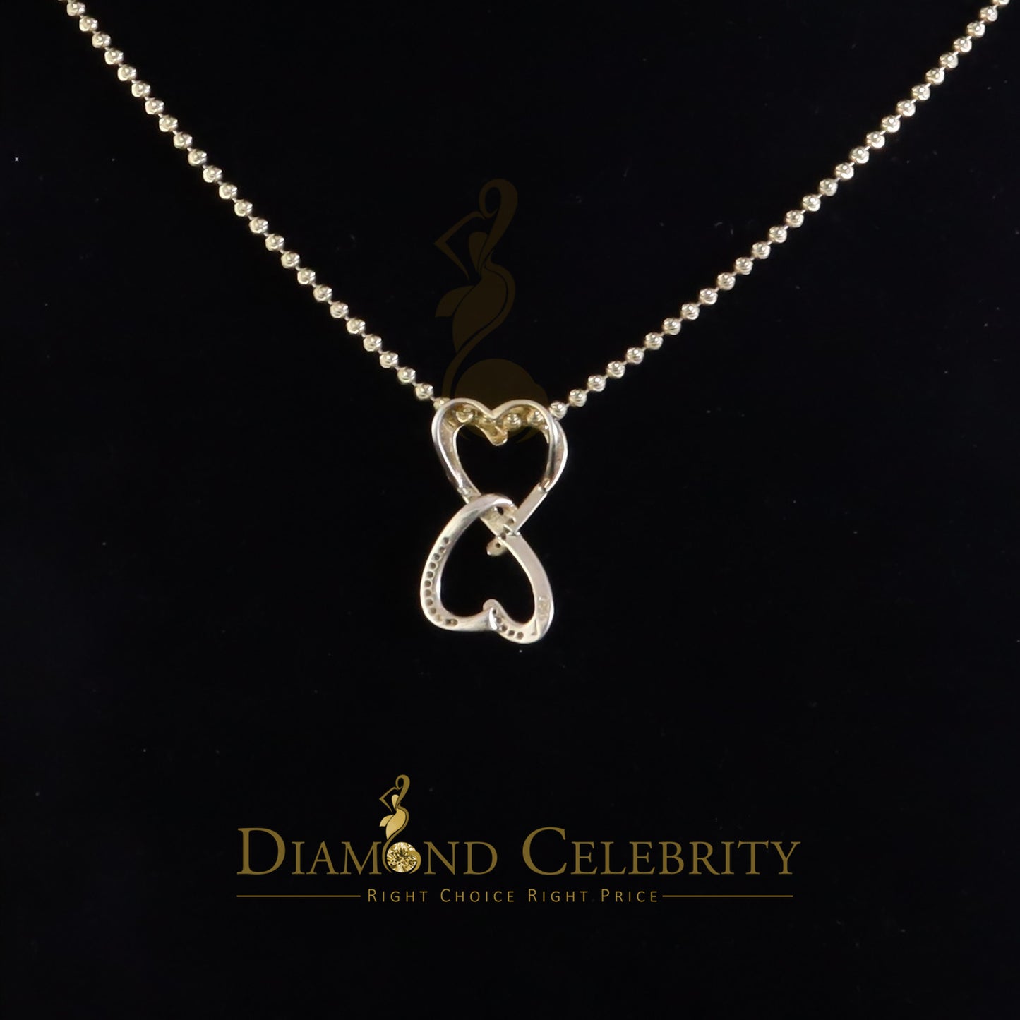DiamondCelebritees 925 Sterling Yellow Silver Heart Fashion Pendant with 0.00ct Cubic Zirconia