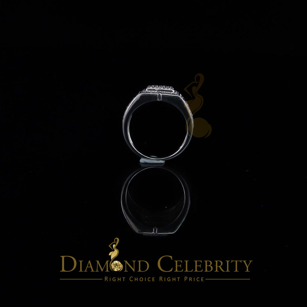 DiamondCelebritees 925 Silver White 1.25ct Cubic Zirconia Wide Square Engagement Men's Ring Size 10