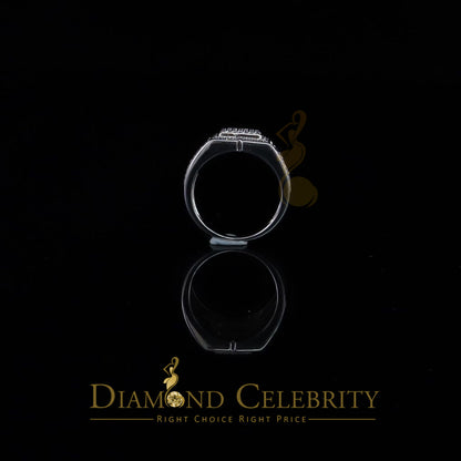 DiamondCelebritees 925 Silver White 1.25ct Cubic Zirconia Wide Square Engagement Men's Ring Size 10