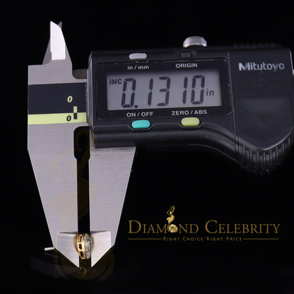DiamondCelebritees Micro Pave 0.11ct Real Diamonds 925 Yellow Silver Women's & Men's Heart Earrings