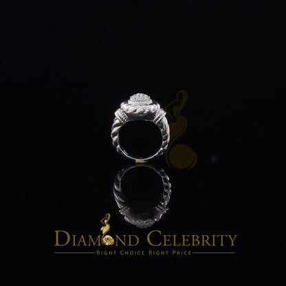DiamondCelebritees 0.58ct Sterling White Silver Round Shape 925 Cubic Zirconia Womens Ring size 7