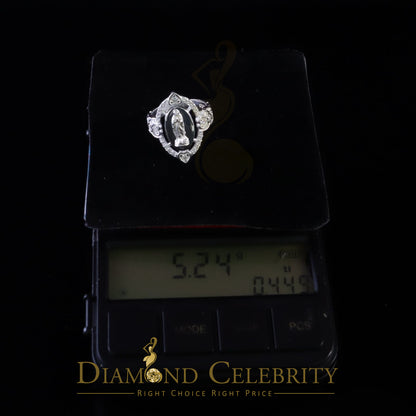 DiamondCelebritees Virgin Merry CZ 925 Sterling Silver White Oval Shape Women's Religious Ring SZ 7