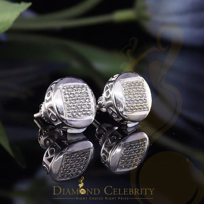 DiamondCelebritees 0.15ct Real Diamond 925 Sterling Silver White For Women's & Men's Round Earring