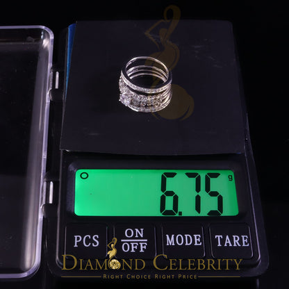 DiamondCelebritees 2.25ct Cubic Zirconia White 925 Sterling Silver Women 3PC Wedding Rings SZ 7