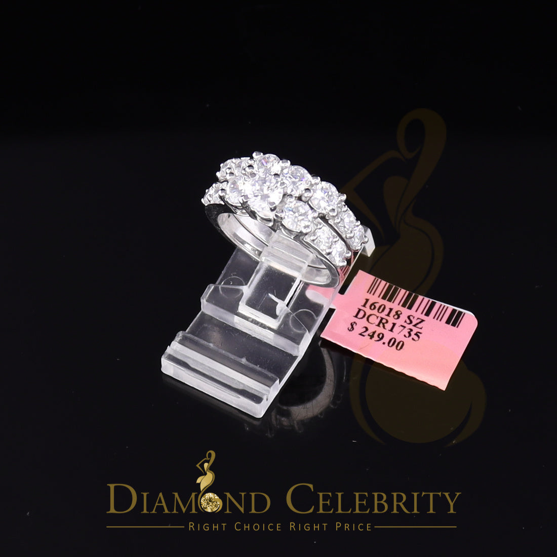 DiamondCelebritees 4.82ct White Cubic Zirconia 925 Sterling Silver Bridal Fashion Womens Ring SZ 7
