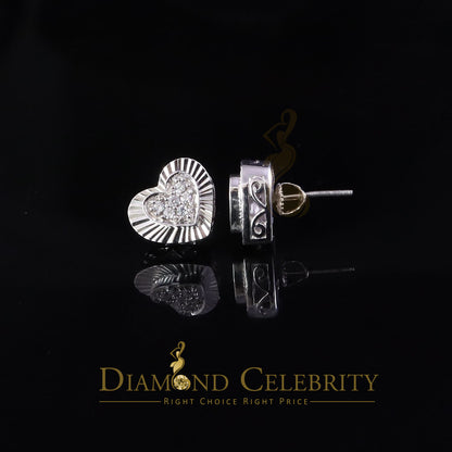 DiamondCelebritees  925 White Sterling Silver 1.36ct Cubic Zirconia Heart Women's Stud Earrings