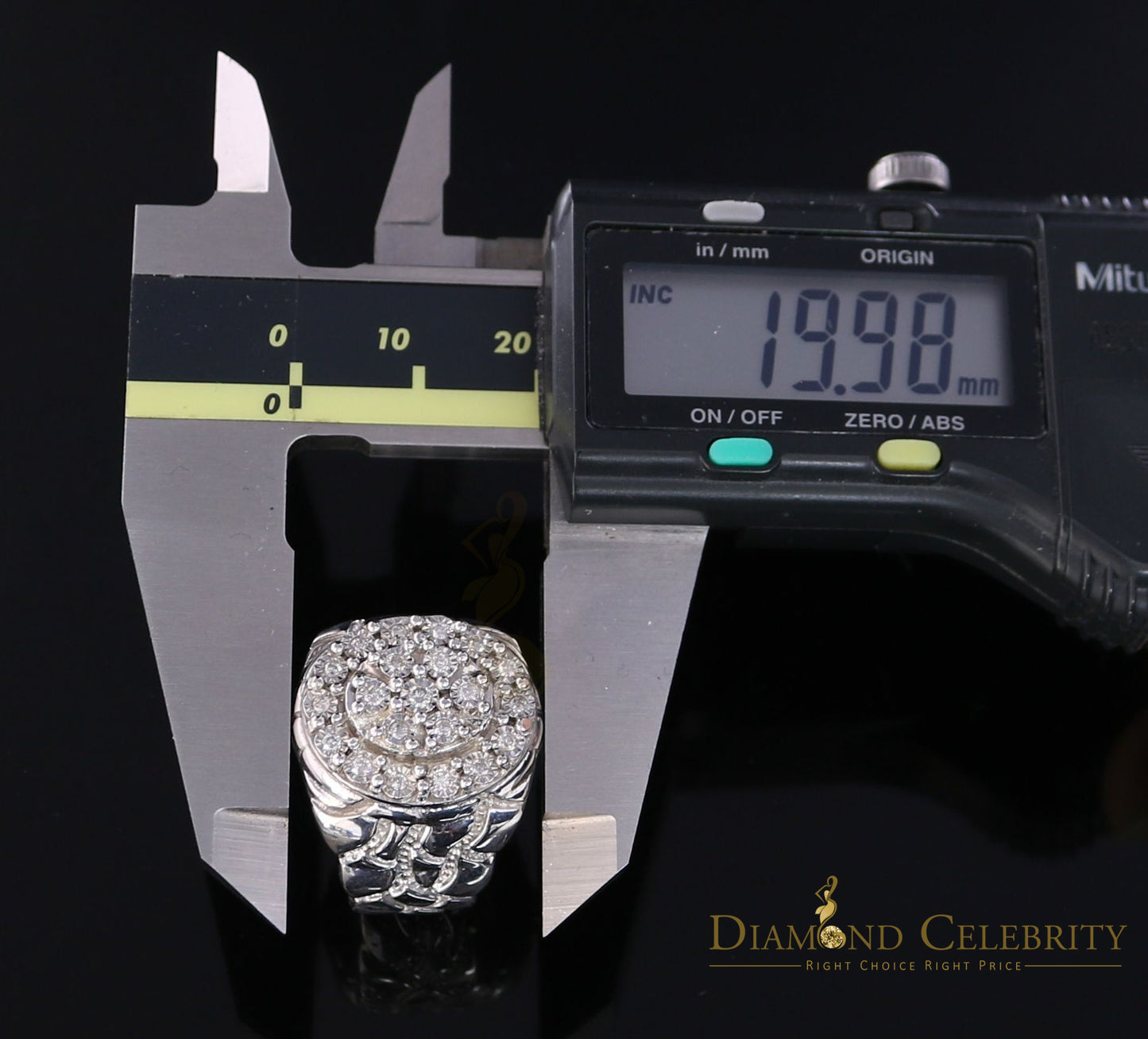 DiamondCelebritees 0.30CT Real Diamond Men's 925 Sterling Silver White Ring Size 8 Antique Design