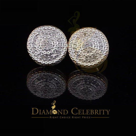 DiamondCelebritees 0.15ct Diamond 925 Sterling Silver Yellow Round Earrings For Women 's / Men's
