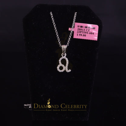 DiamondCelebritees 0.55ct Cubic Zirconia White Silver LEO-AUGUST Month Men's & Women's Pendant