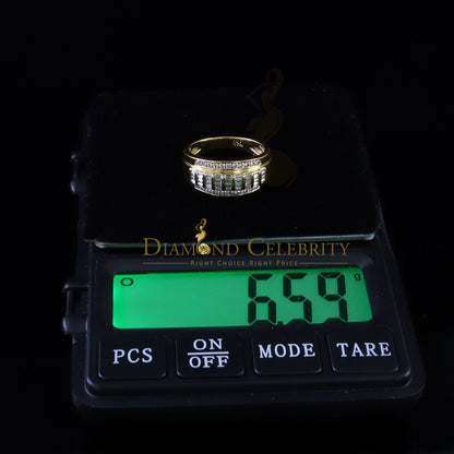 DiamondCelebritees 925 Yellow 1.75ct Cubic Zirconia Silver Men's Adjustable Ring From SZ 9 to 11
