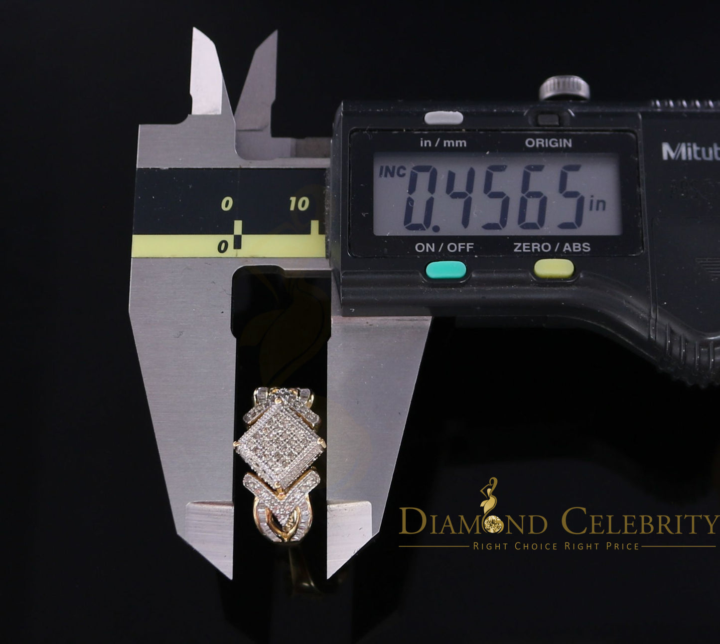 DiamondCelebritees Yellow 925 Silver 0.50 CT Real Diamond Engagement Womens Square Ring Size 7