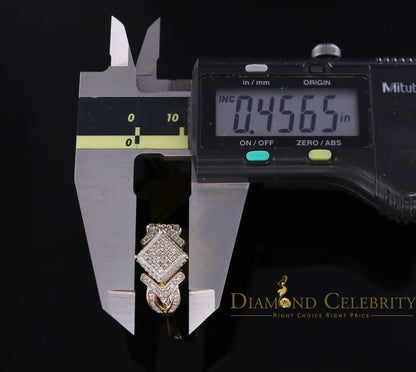 DiamondCelebritees Yellow 925 Silver 0.50 CT Real Diamond Engagement Womens Square Ring Size 7