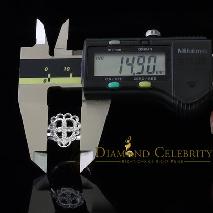 DiamondCelebritees Religious White 925 Sterling Silver Cross in Heart CZ Women's Ring Size 9