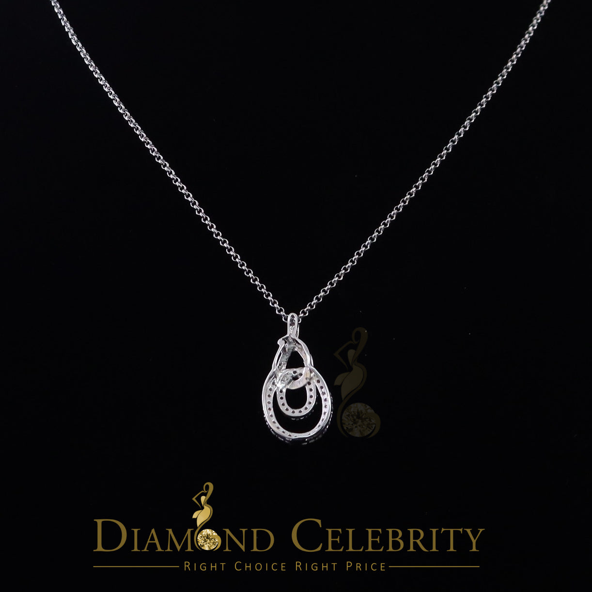 DiamondCelebritees White Sterling Silver Attractive Charm FASHION Pendant 2.64ct Cubic Zirconia