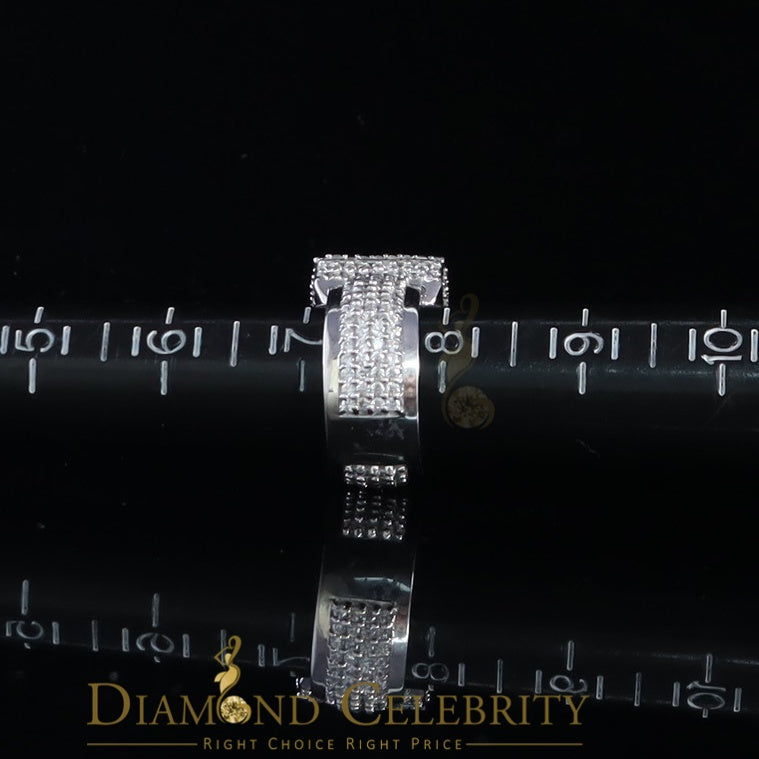 DiamondCelebritees 925 Silver White 8.50ct Cubic Zirconia Wide Square Womens Engagement Ring SZ 7.5