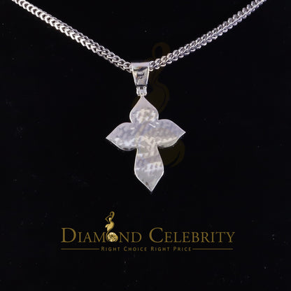 Diamondcelebritees  3.0ct VVS D Moissanite White Silver Charm Cross Floury Pendant Men's & Women's