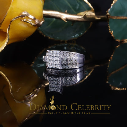 DiamondCelebritees Cinderella Rectangle Real 0.16ct Diamond 925 Silver White Womens Ring Size 8