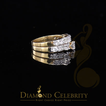 DiamondCelebritees 925 Women's 4.82ct Cubic Zirconia Yellow Silver Bridal Fashion Ring Sz 7