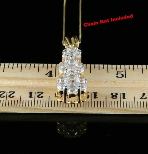 DiamondCelebritees Tripple Flower Shape Yellow 925 Sterling Silver Pendant 5.83ct Cubic Zirconia