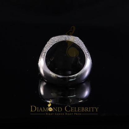 DiamondCelebritees 925 Sterling White Silver 5.50ct VVS 'D' Moissanite Round Rings SZ 10 for Men's