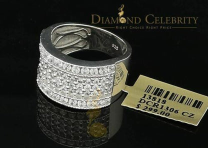 DiamondCelebritees White Cubic Zirconia 2.20ct Hip Hop Rapper Engagement Ring For Ledies Size 8