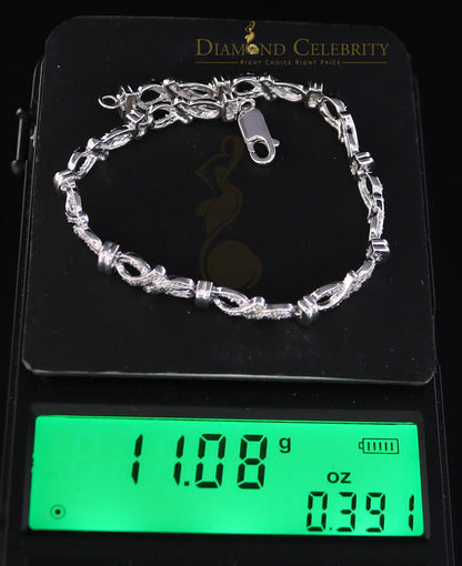 Diamondcelebritees 925 Sterling Silver White Bracelete Size 7 Inch with 0.22CT Genuine Diamonds