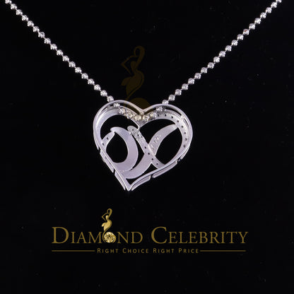 DiamondCelebritees White 925 Sterling Silver Heart and XO Shape Pendant 0.21ct Cubic Zirconioa