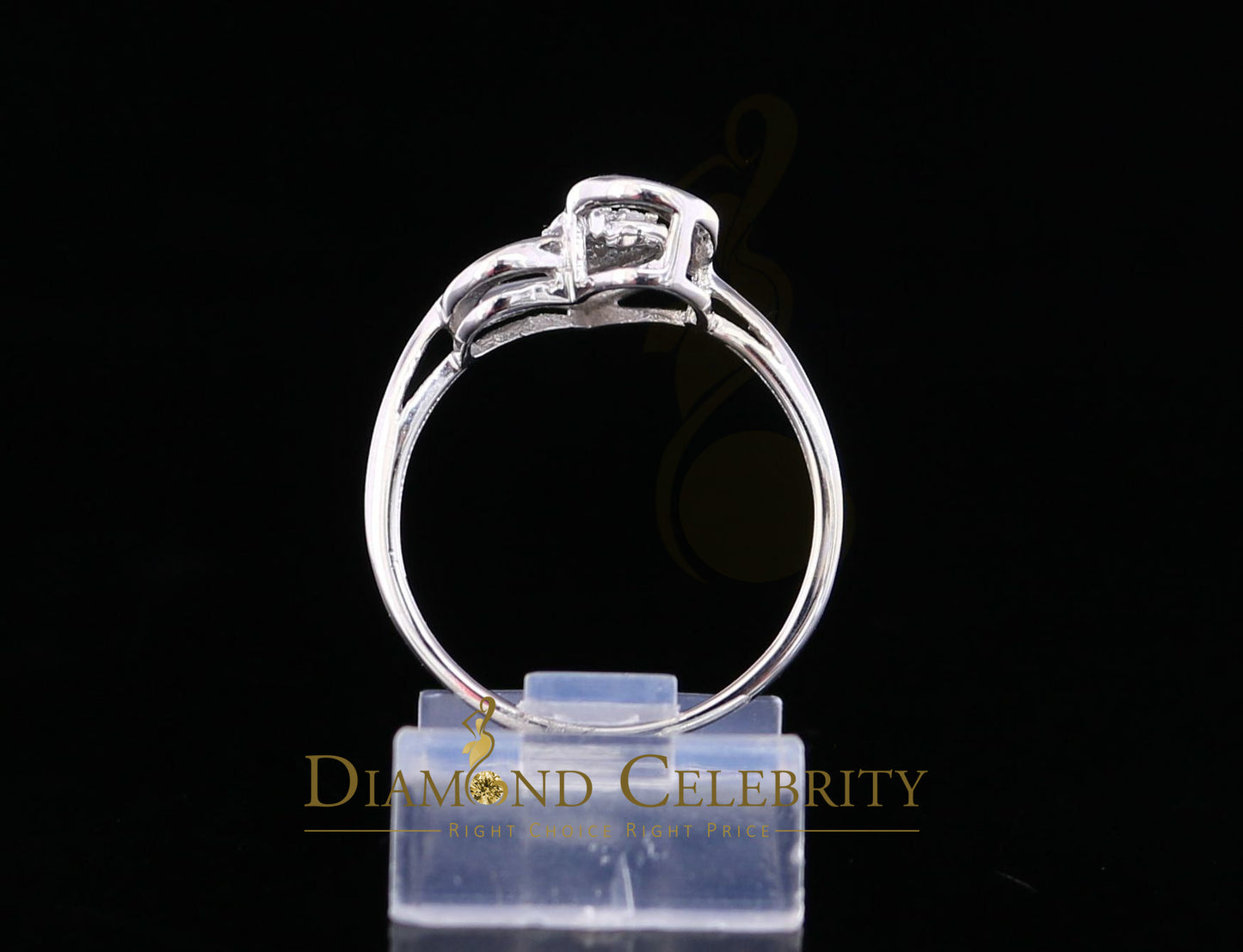 DiamondCelebritees Real Diamond 0.05ct 925 Sterling White Silver Heart Engagement Womens Ring SZ 7