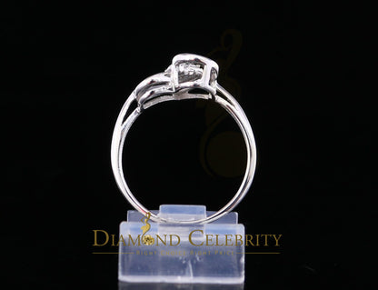 DiamondCelebritees Real Diamond 0.05ct 925 Sterling White Silver Heart Engagement Womens Ring SZ 7