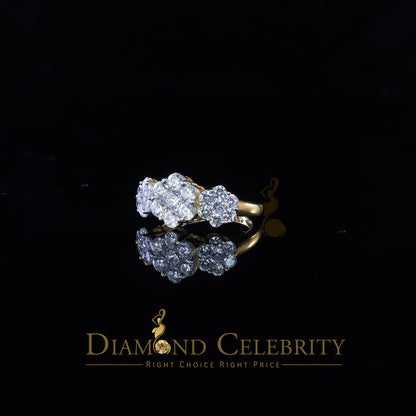 DiamondCelebritees 925Sterling Yellow Silver Floral-Shaped Cubic Zirconia 3.50ct Womens Ring SZ 7.5