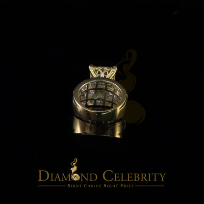 DiamondCelebritees 925 Yellow 5.82ct Cubic Zirconia Silver Cinderella Women's Ring SZ 7.5