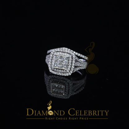DiamondCelebritees 4.00ct Cubic Zirconia Sterling White Silver Round Engagement Women's Ring Size 8