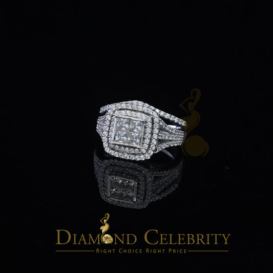 DiamondCelebritees 4.00ct Cubic Zirconia Sterling White Silver Round Engagement Women's Ring Size 8