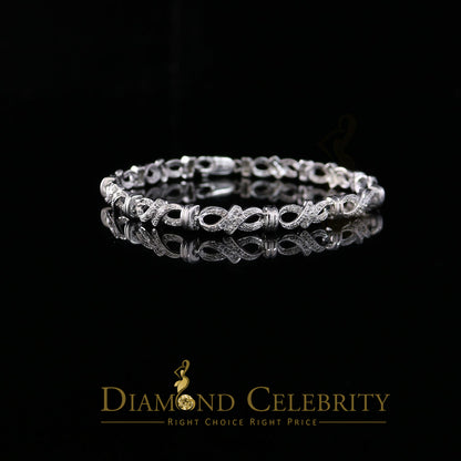 Diamondcelebritees 925 Sterling Silver White Bracelete Size 7 Inch with 0.22CT Genuine Diamonds