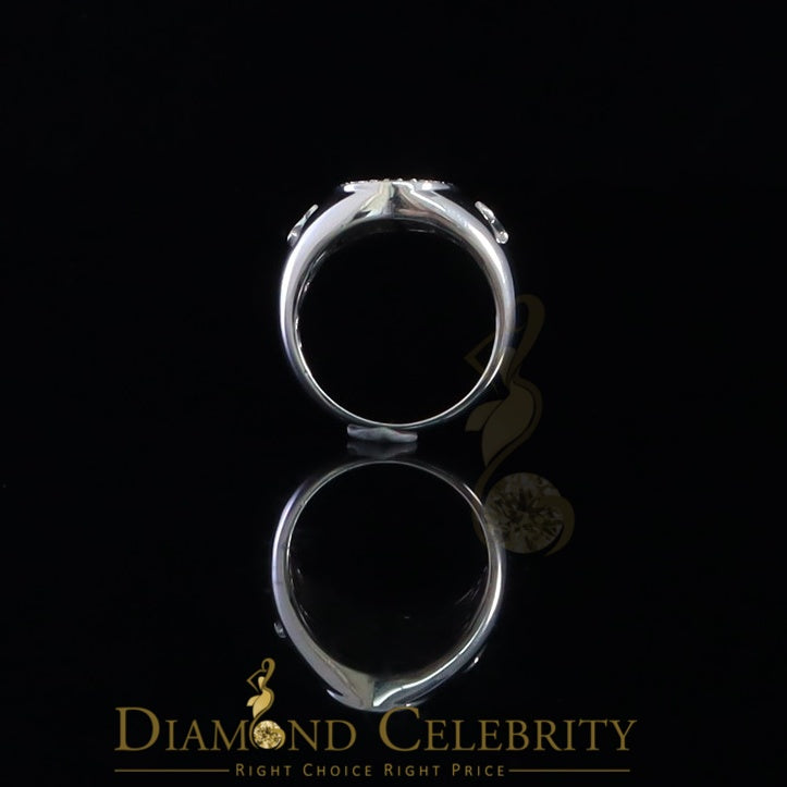 DiamondCelebritees 925 Silver White 1.50ct Cubic Zirconia Wide Oval Engagement Men's Ring Size 11