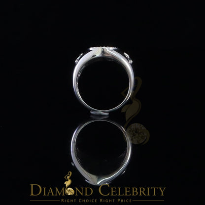 DiamondCelebritees 925 Silver White 1.50ct Cubic Zirconia Wide Oval Engagement Men's Ring Size 11