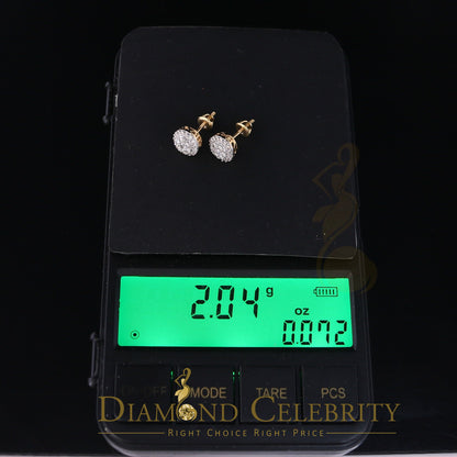 DiamondCelebritees Beautiful 10K Real Yellow Real Diamond 0.55CT Men's/Women's Stud Round Earring