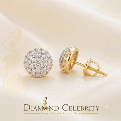 DiamondCelebritees 0.25ct Diamond 925 Silver Yellow For Men's / Women's Round Earrings