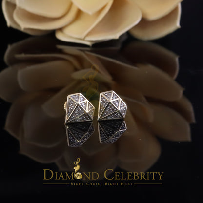DiamondCelebritees 925 Sterling Silver Diamond 0.10ct Yellow For Men's/Womens Hip Hop Stud Earring