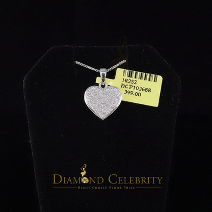 DiamondCelebritees  Real 0.25ct Diamond Sterling 925 Silver HEART Charm Necklace White Pendant