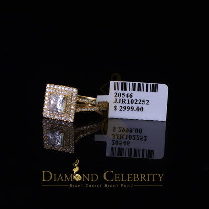 King Of Blings  10K Yellow Gold 2.00CT 'VVS' 'FL' D clr Princess Cut Moissonite Womens Ring S/7