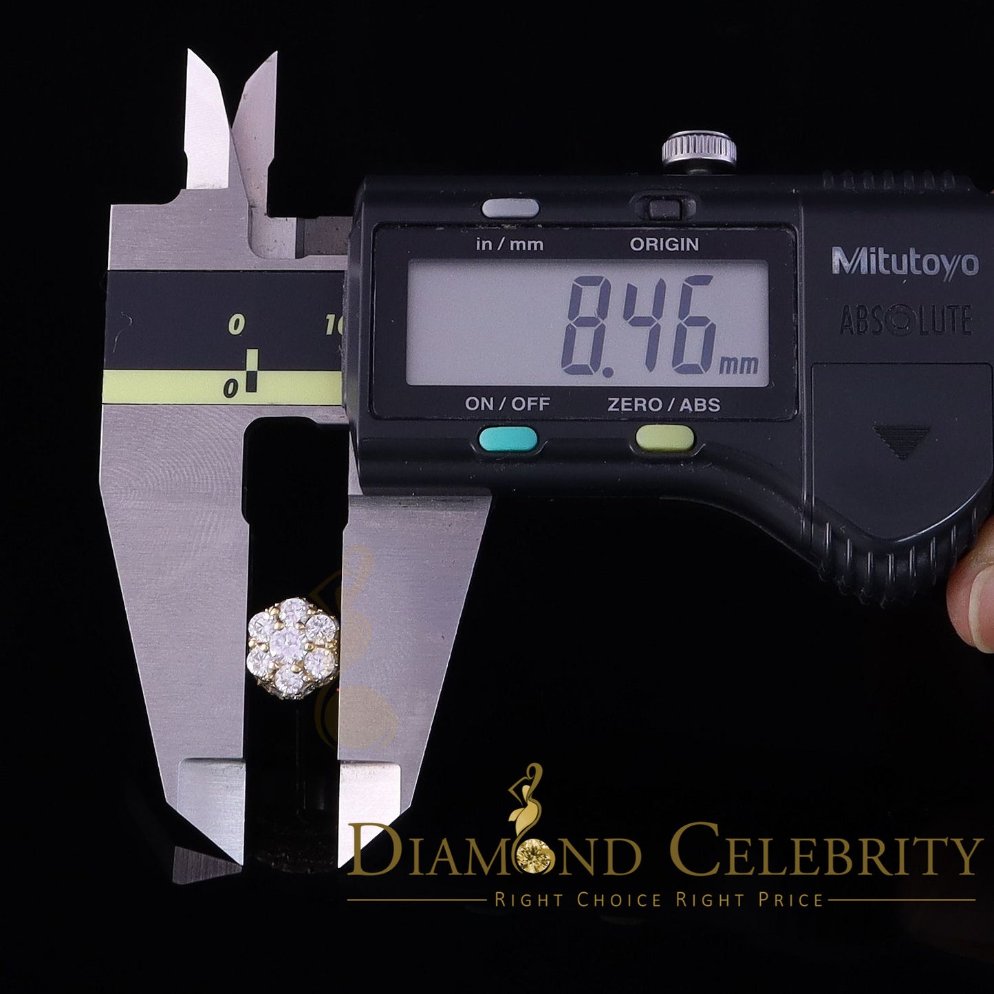 DiamondCelebritees  1.50ct Cubic Zirconia Sterling Yellow Silver For Men's / Women's Round Earring