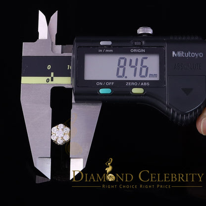 DiamondCelebritees  1.50ct Cubic Zirconia Sterling Yellow Silver For Men's / Women's Round Earring