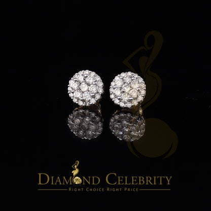 DiamondCelebritees 10K Real Yellow Gold w/Real 1.33 CT Diamond Men's/Women's Stud Earring