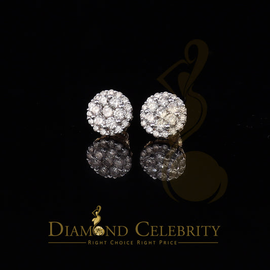 DiamondCelebritees 10K Real Yellow Gold w/Real 1.33 CT Diamond Men's/Women's Stud Earring