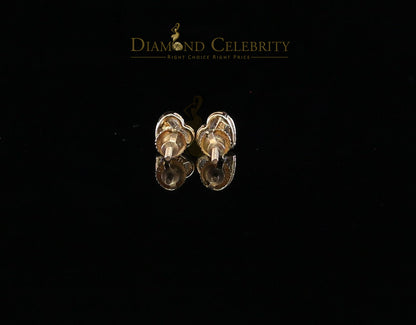 DiamondCelebritees 10K Real Yellow Gold with 0.05CT Real Diamonds Men's/Women's stud Heart Earrings