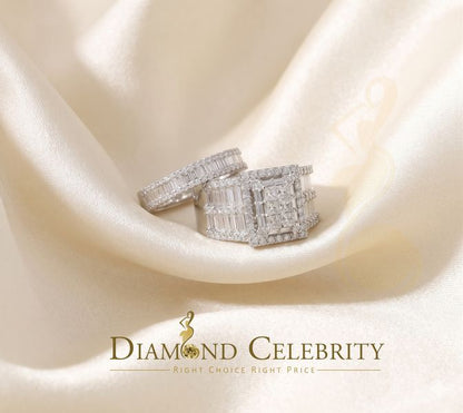 DiamondCelebritees 925 Sterling White Silver Square 5.0ct Cubic Zirconia Bridal Womens Ring Size 8