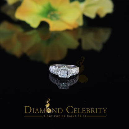 DiamondCelebritees 925 Sterling White Silver 2.50ct Cubic Zirconia Square Wedding Women's Ring SZ 7
